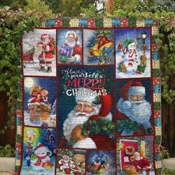 Santa Us Christmas Quilt Tdhst and Home Decor