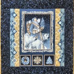 Santa White Night Quilt Tdhwb and Home Decor