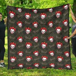 Scary Clown Hur Quilt rx and Home Decor