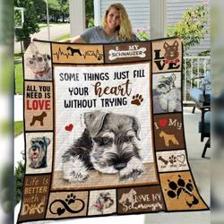 Schnauzer Dog E Quilt Derqev and Home Decor