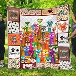 Schnauzer Multi Quilt Blanket Dhc09121615Dd and Home Decor