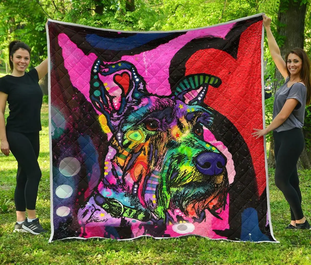 Schnauzer Premium Quilt - Dean Russo Art and Home Decor