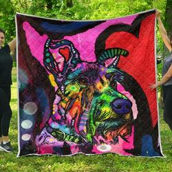 Schnauzer Premium Quilt - Dean Russo Art and Home Decor