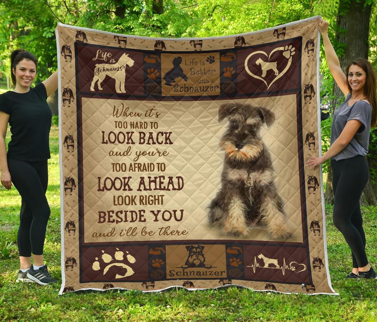 Schnauzer Quilt Life Is Dog Pt-Ds001 Home Decor Quilt and Home Decor