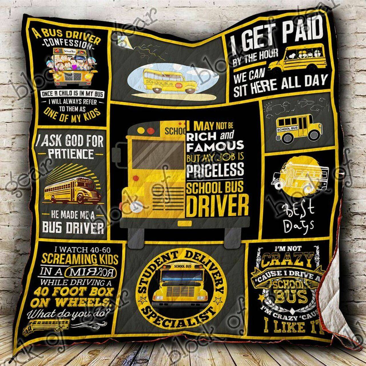 School Bus Driver Clt180748 Quilt Blanket and Home Decor