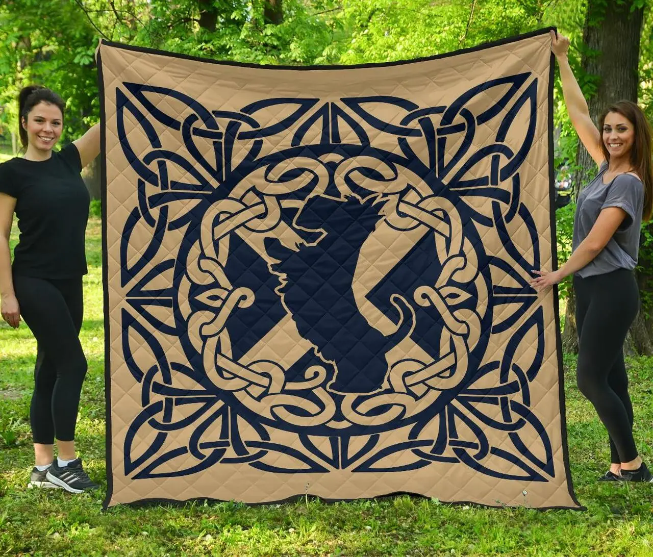 Scotland Celtic Dog Premium Quilt A6 Quilt and Home Decor