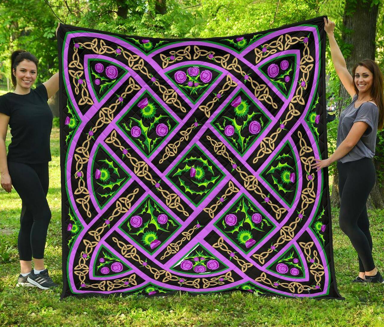 Scotland Celtic Thistle Premium Quilt A6 Quilt and Home Decor