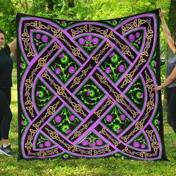 Scotland Celtic Thistle Premium Quilt A6  Quilt and Home Decor