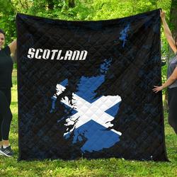 Scotland Map Premium Quilt A6  Quilt and Home Decor