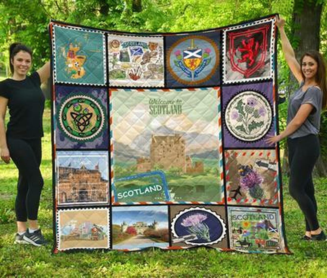 Scotland Special Stamp Quilt K9 Quilt and Home Decor