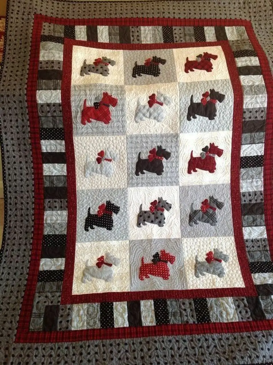 Scottie Dog Cla0810402Q Quilt Blanket and Home Decor