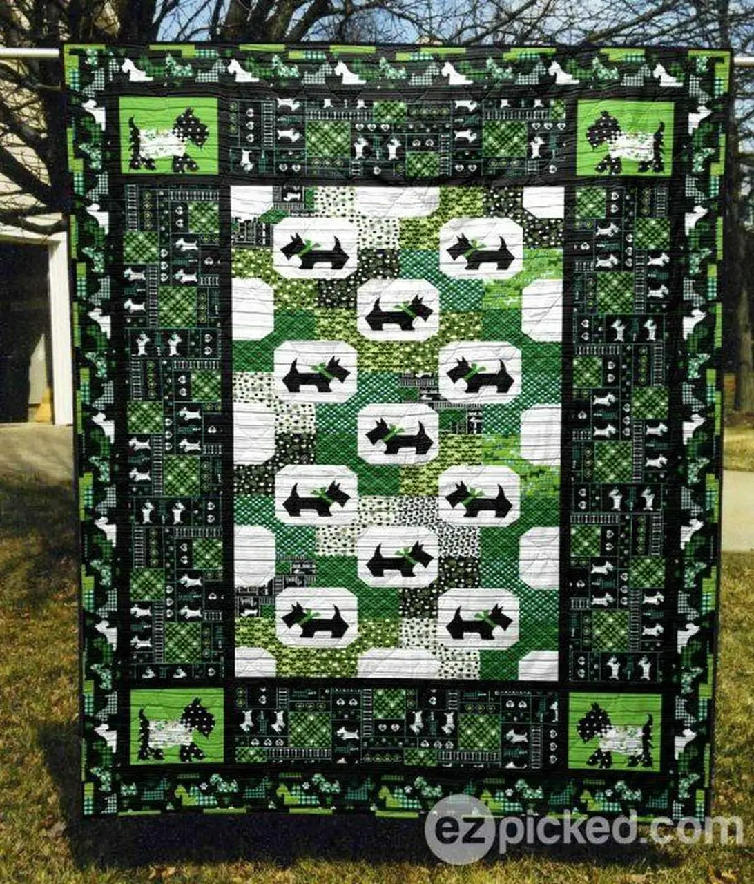 Scottie Dogs Quilt Blanket No96 Quilt and Home Decor