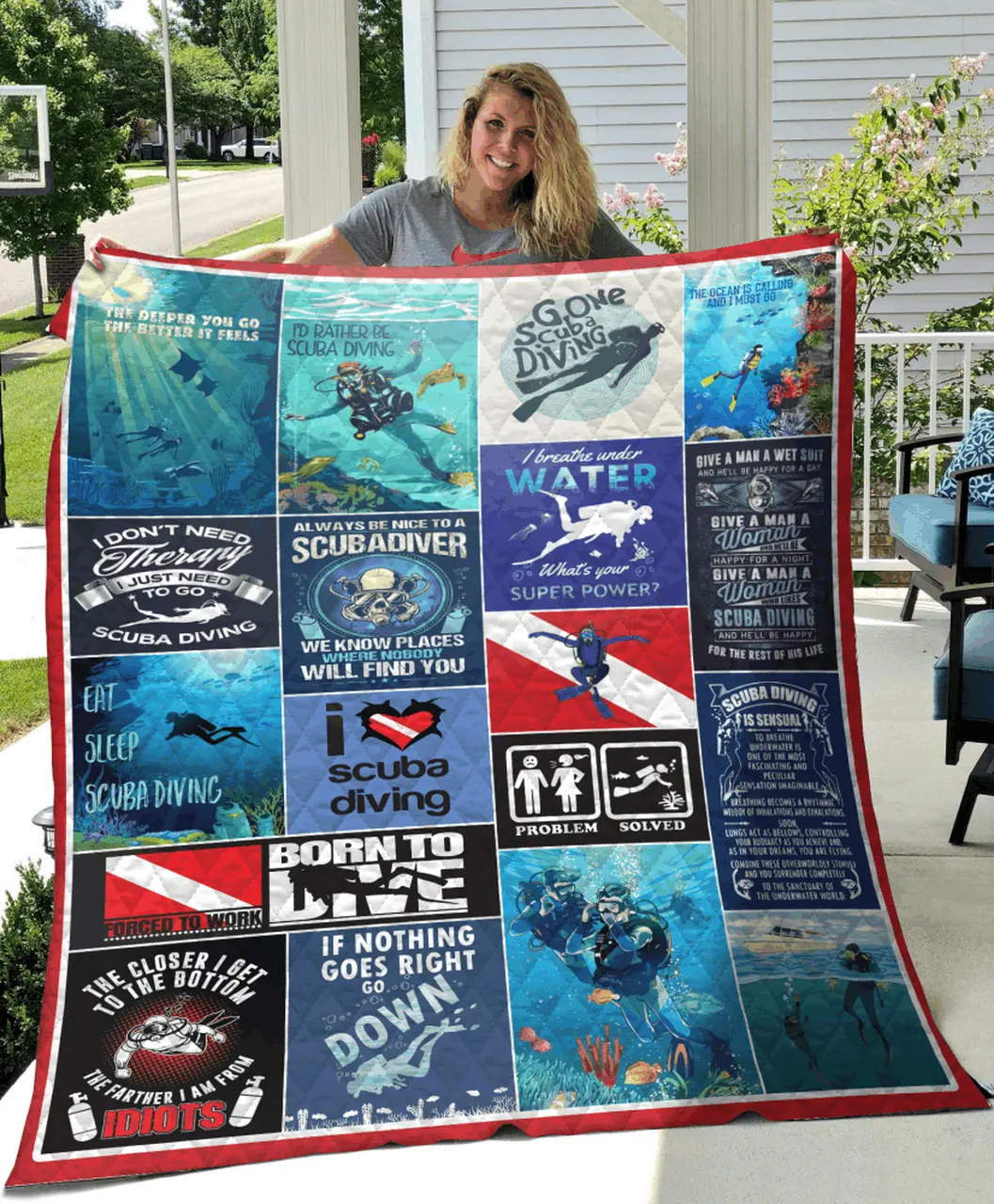 Scuba Diving Quotes Quilt Blanket Dhc0102405Td and Home Decor