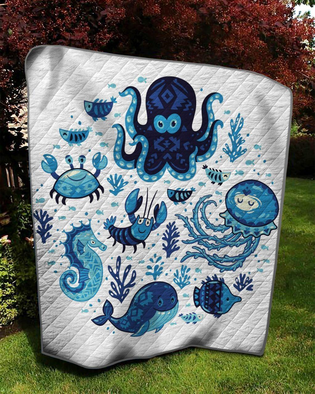 Sea Creature Dd Quilt Tdhzg and Home Decor