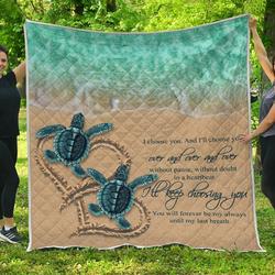 Sea Turtle Couple Quilt and Home Decor