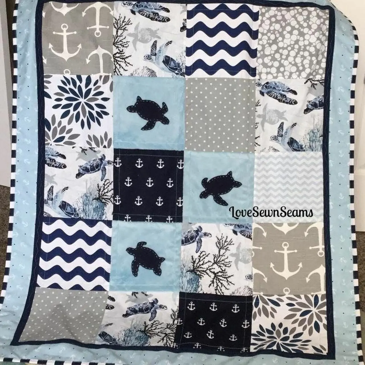 Sea Turtle Crib Clh1610039Q Quilt Blanket and Home Decor