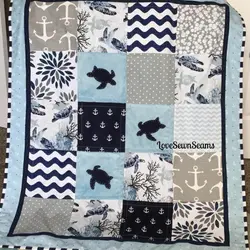 Sea Turtle Crib Clh1610039Q Quilt Blanket and Home Decor