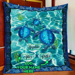 Sea Turtle Personalized Dac1611100 Quilt Blanket and Home Decor