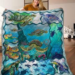 Sea Turtle Quilt Blanket C9B300506Na and Home Decor