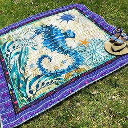 Seahorse Na190706B Tbg Quilt Blanket and Home Decor