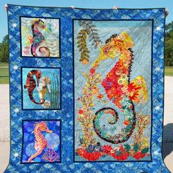 Seahorse Ver1 Blanket Th1507 Quilt and Home Decor