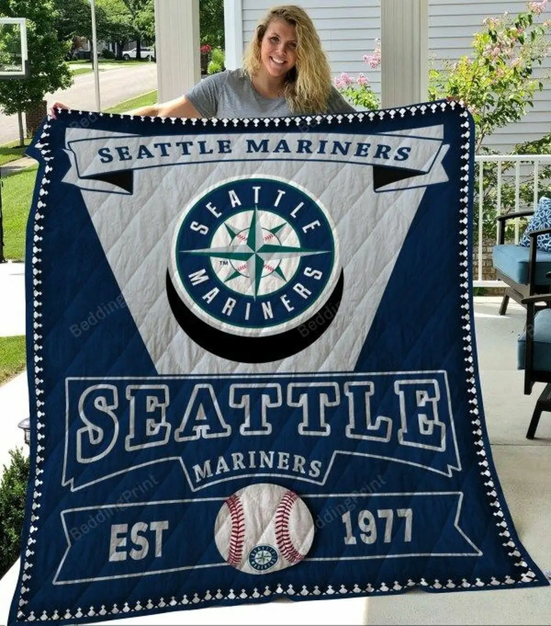 Seattle Mariners Quilt Blanket and Home Decor