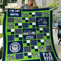 Seattle Seahawks Quilt Blanket 02      and Home Decor