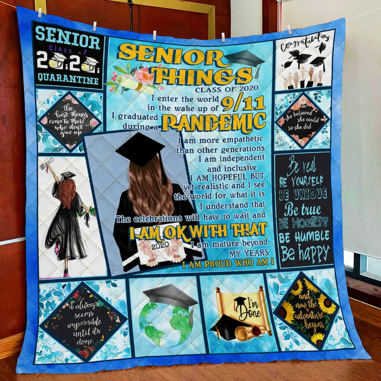 Senior Things Class Of 2020 Quilt Blanket and Home Decor
