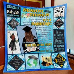 Senior Things Class Of 2020 Quilt Blanket and Home Decor