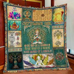 September Girl Yoga Soul Quilt Blanket and Home Decor