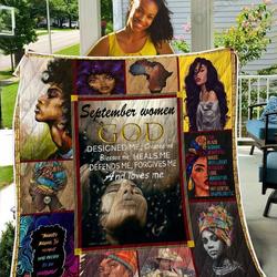September Women GOD Designed Me TH2309368CL Quilt Blanket and Home Decor