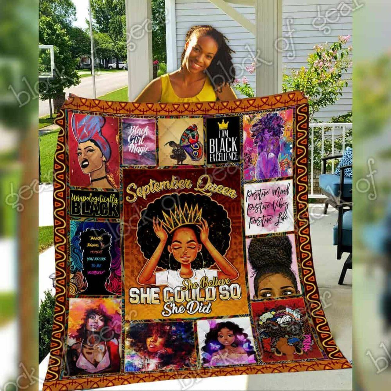 Septermber Black Queen Cl19100758Mdq Quilt Blanket and Home Decor