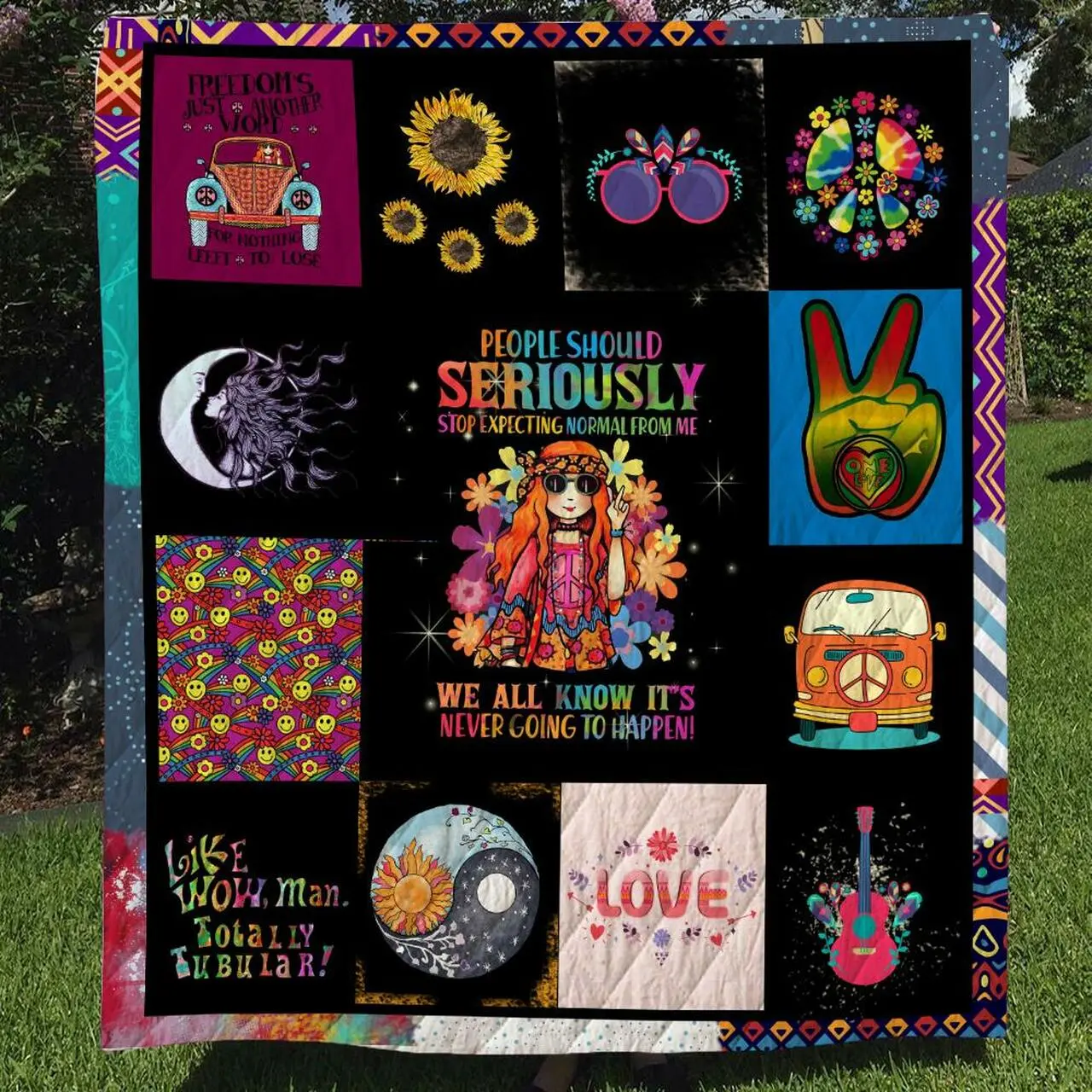 Seriously Hippie Quilt Quilt and Home Decor