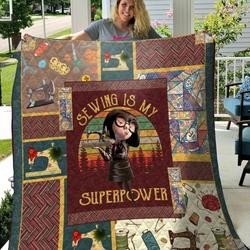 Sewing Is My Superpower Quilt Blanket Dhc0102398Td and Home Decor