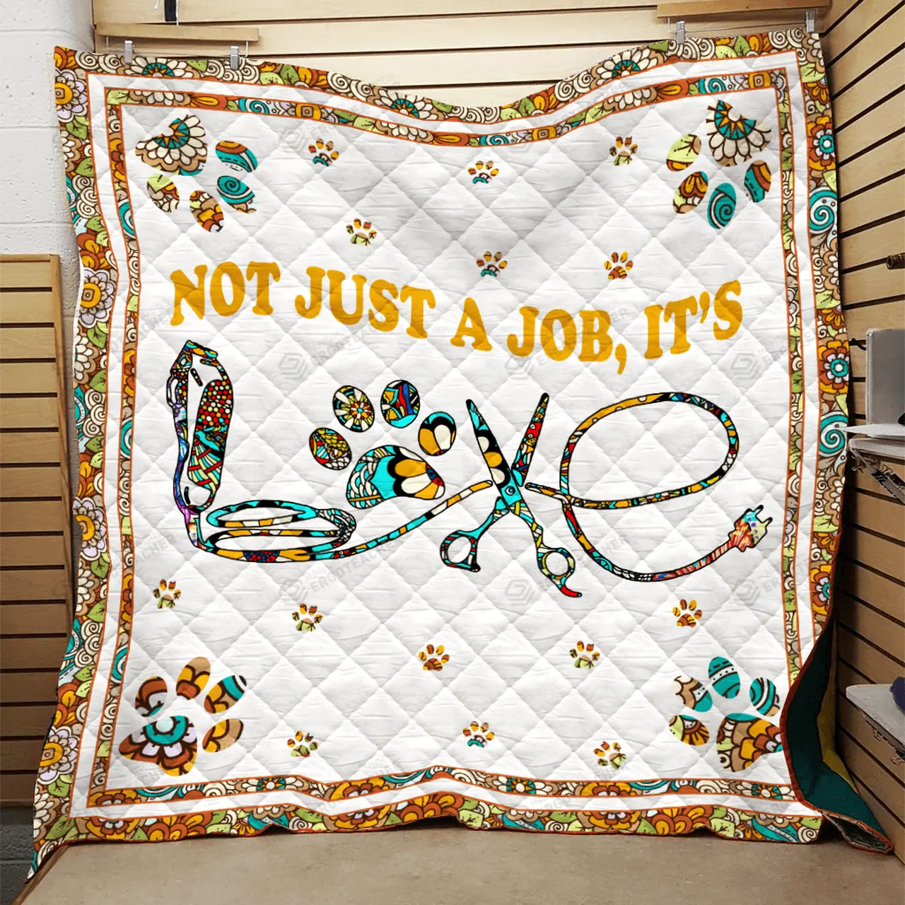 Sewing Not Just A Job Is Love Quilt Blanket Great Customized Blanket Gifts For Birthday Christmas Thanksgiving and Home Decor