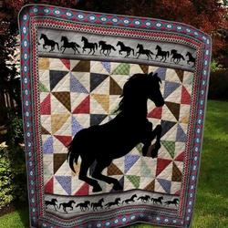 Shadow Horse Neigh Quilt Blanket  Quilt and Home Decor