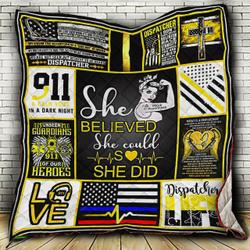 She Believed She Could So She Did Dispatcher Quilt M0508-1  Quilt and Home Decor