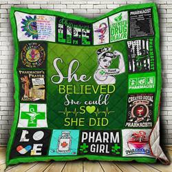 She Believed She Could So She Did Pharmacist Quilt M0308-10  Quilt and Home Decor