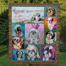Shih Tzu 10 Tlq0047 Quilt  Quilt and Home Decor