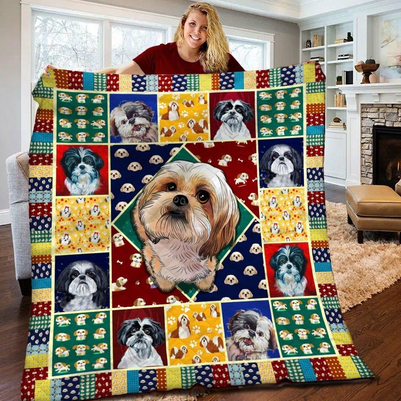 Shih Tzu Bbb041113Mh Quilt Blanket and Home Decor