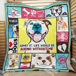 Shih Tzu Colorful Shih Tzu Love U Quilt Pm and Home Decor