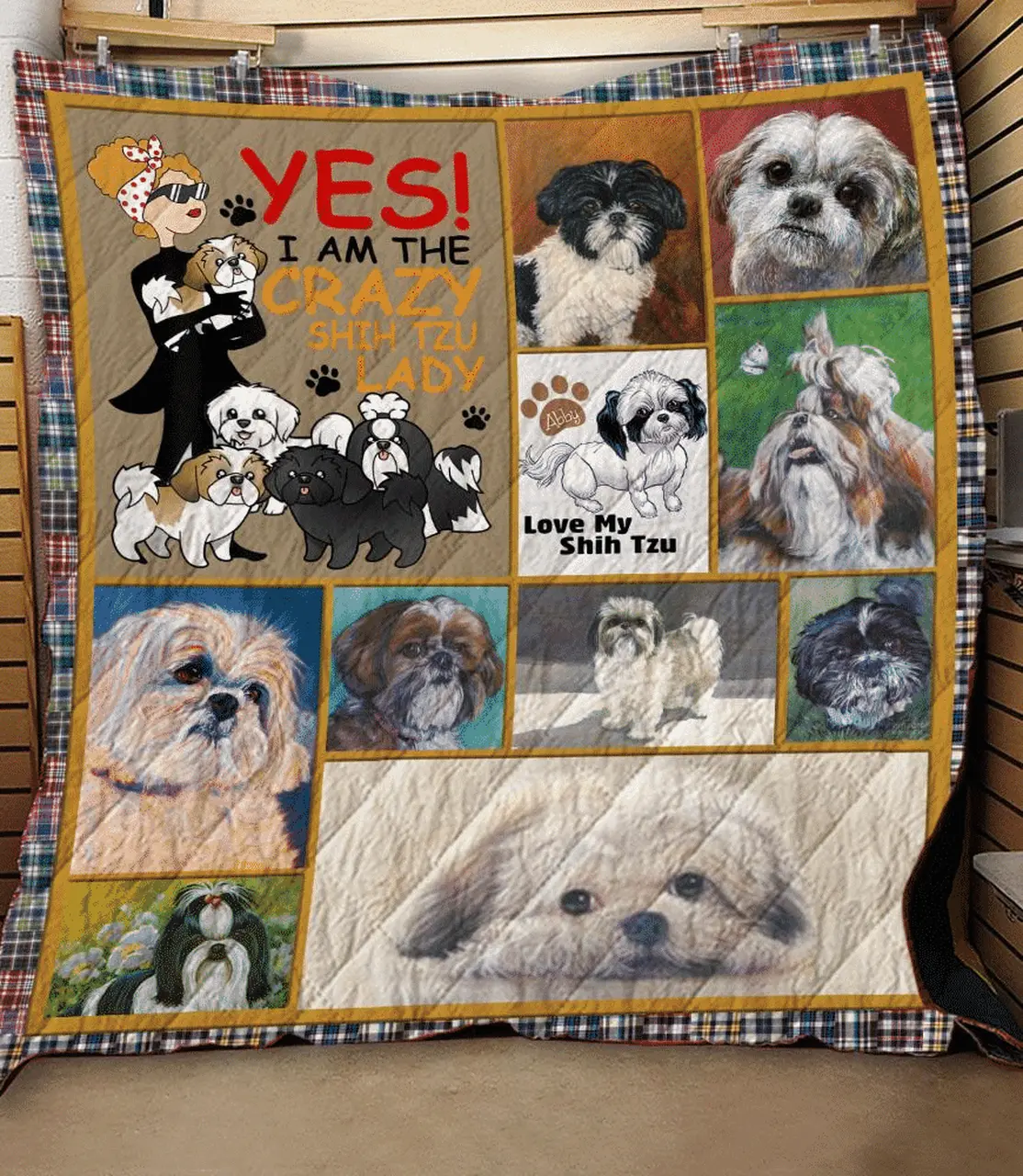 Shih Tzu Crazy Shih Tzu Lady Quilt Blanket Dhc04011340Dd and Home Decor