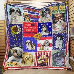 Shihtzus Cl2100449Mdq Quilt Blanket and Home Decor