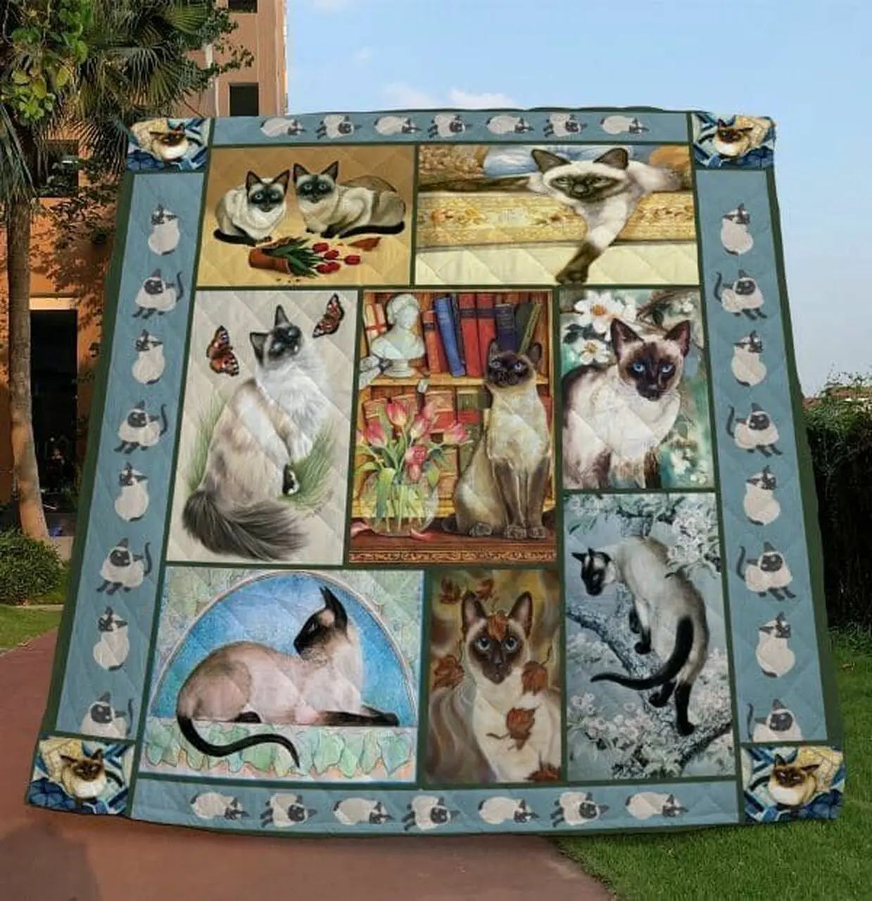 Siamese Cat Quilt Tdhsy and Home Decor