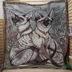 Siamese Cat Third Eye Quilt Tdhfr and Home Decor