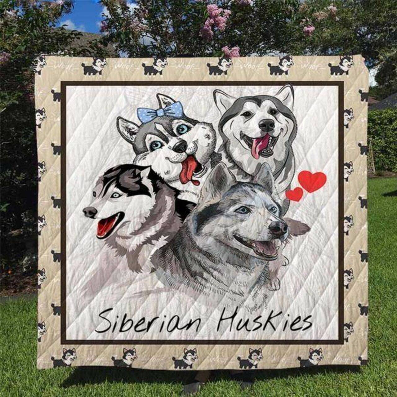 Siberian Huskies Quilt Tdhxu and Home Decor
