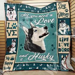 Siberian Husky Dog Clt1211012H Quilt Blanket and Home Decor
