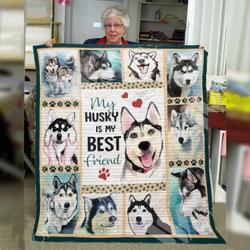 Siberian Husky Dog E Quilt Derqiu and Home Decor