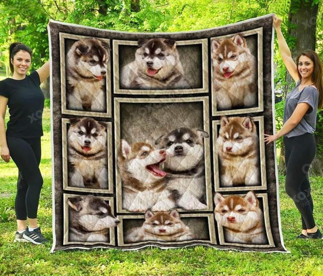 Siberian Husky Puppy Quilt Quilt and Home Decor