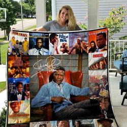 Sidney Poitier Quilt Blanket 01 and Home Decor